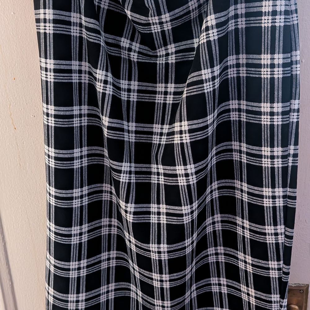SHEIN Black and White Checkered A-Line Skirt
